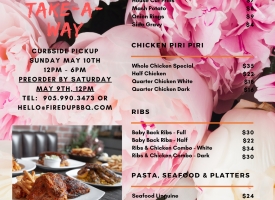 MOTHER'S DAY TAKEAWAY MENU